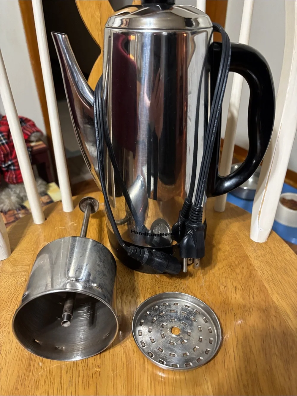 Hamilton Beach Stainless Steel Electric Coffee Percolator with Black Handle